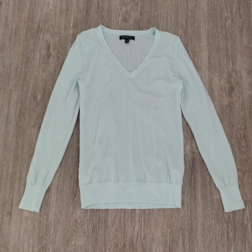 Banana Republic Women's  turquoise V Neck Long Sleeve Knit Top Size S